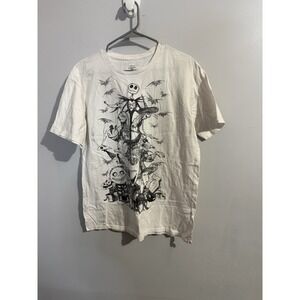 Disney The Nightmare Before Christmas XL White Sketch Style Graphic T Shirt